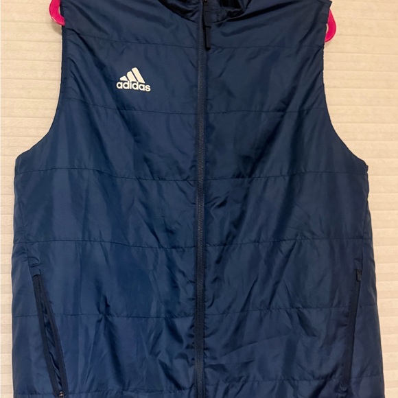 Adidas Dark Blue Hooded Vest - Picture 1 of 5